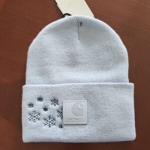 Carhartt Womens Snowflake Embroidered Beanie - Light Blue